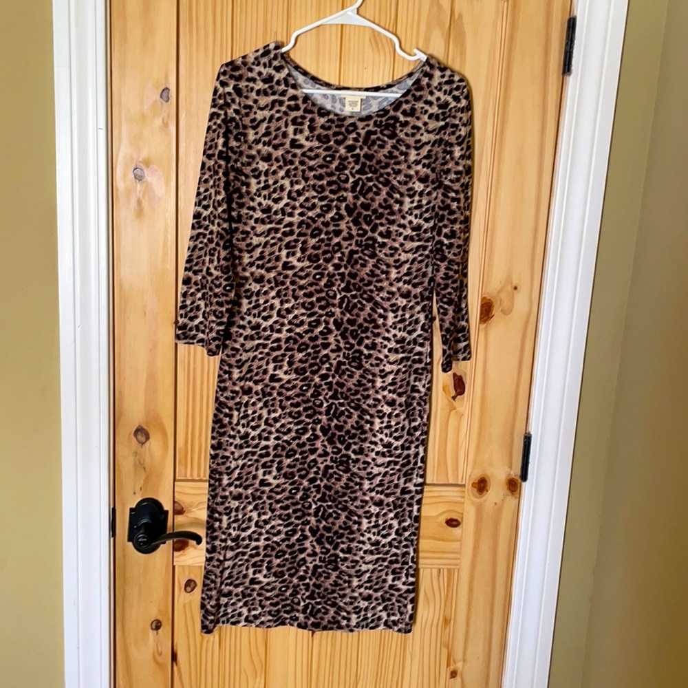 Leopard print bodycon midi dress